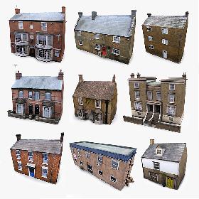 Photorealistic European Buildings City Set 2